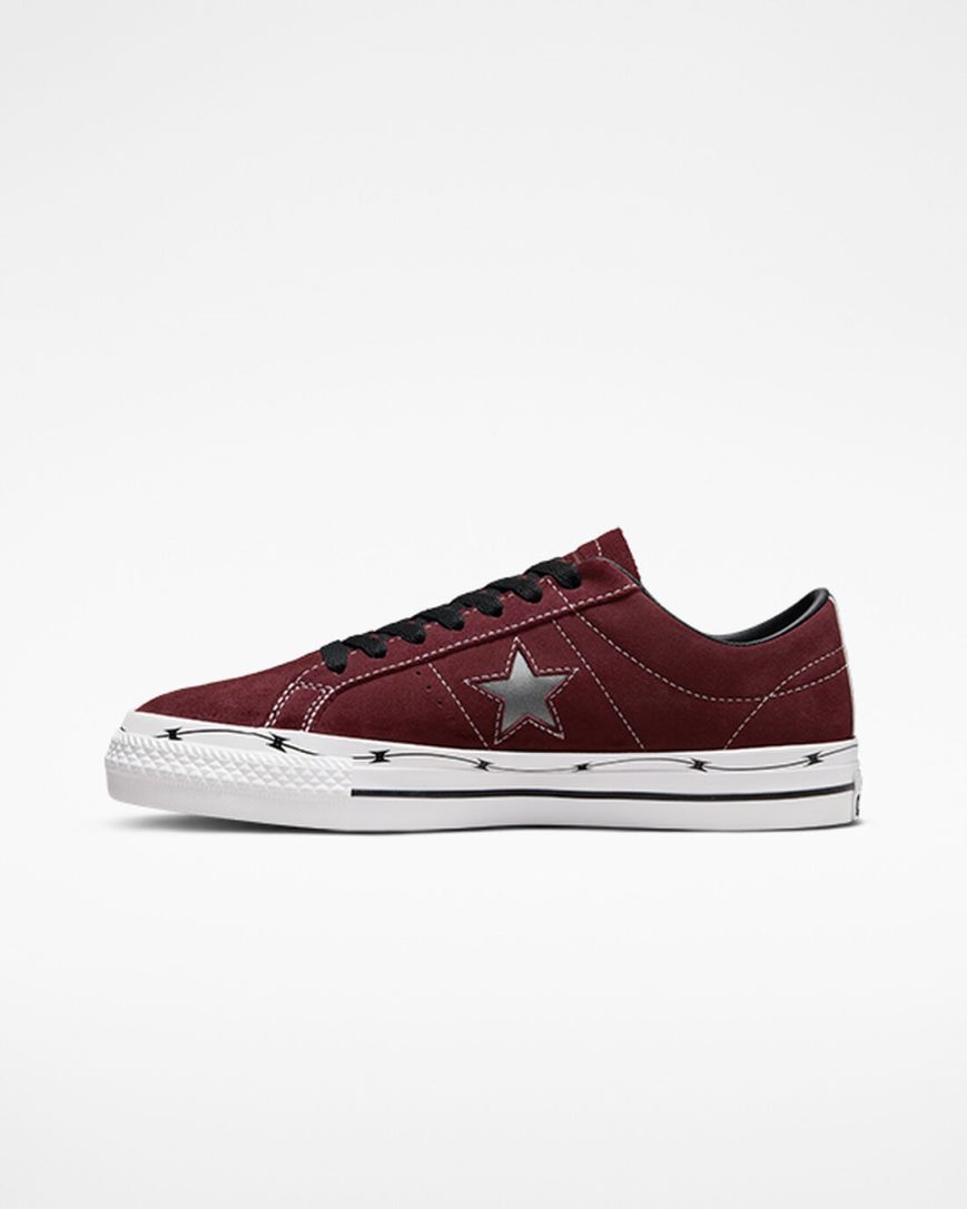 Dámské Skate Boty Converse CONS One Star Pro Razor Wire Tmavě Vínové Černé Bílé | CZ AVIZ43